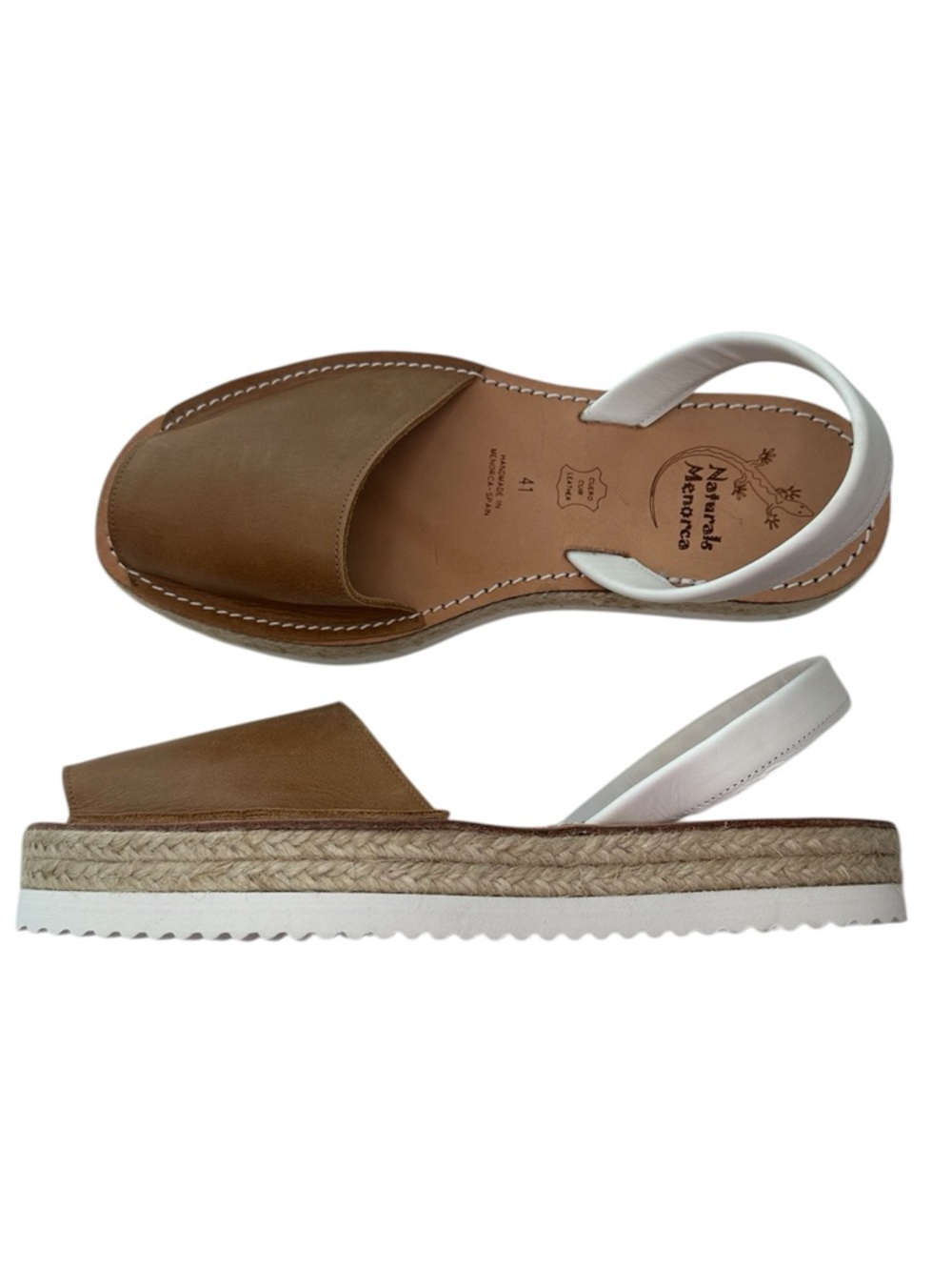 Naturals Menorca Sandals Platform Leather Avarca Slingback New Women’s Size 41